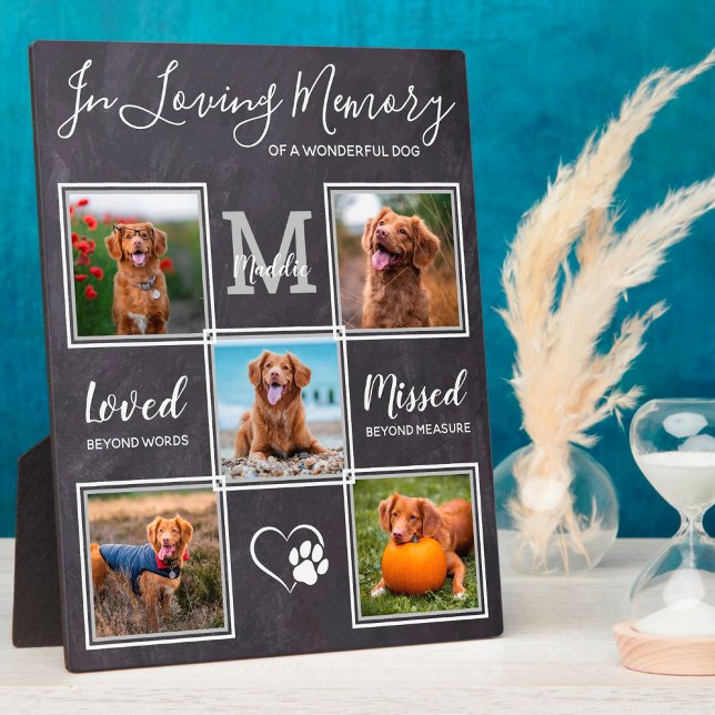 Personalisiertes Tier Verlust 5-Foto-Hundegedächtn Fotoplatte (Von Creator hochgeladen)