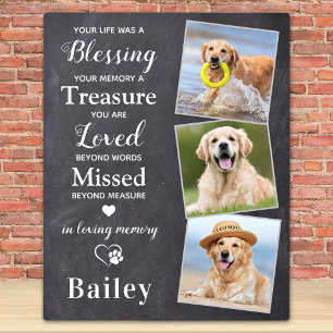 Personalisiertes Tier-Verlust-Geschenk für Hunde 3 Fotoplatte