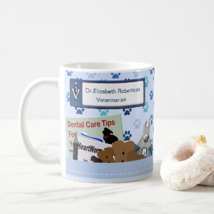 Personalisiertes Tierschutzdesign in hellblau Kaffeetasse