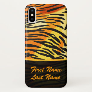 Personalisiertes Tiger Fur Print Muster iPhone X Hülle