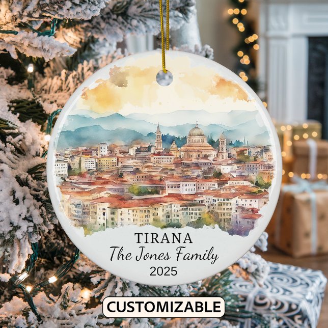 Personalisiertes Tirana-Ornament, Schenkung Albani Keramik Ornament (Von Creator hochgeladen)