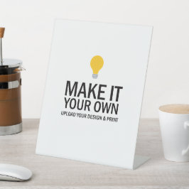 Personalisiertes Tischschild mit Ihrem Logo und De Sockelschild