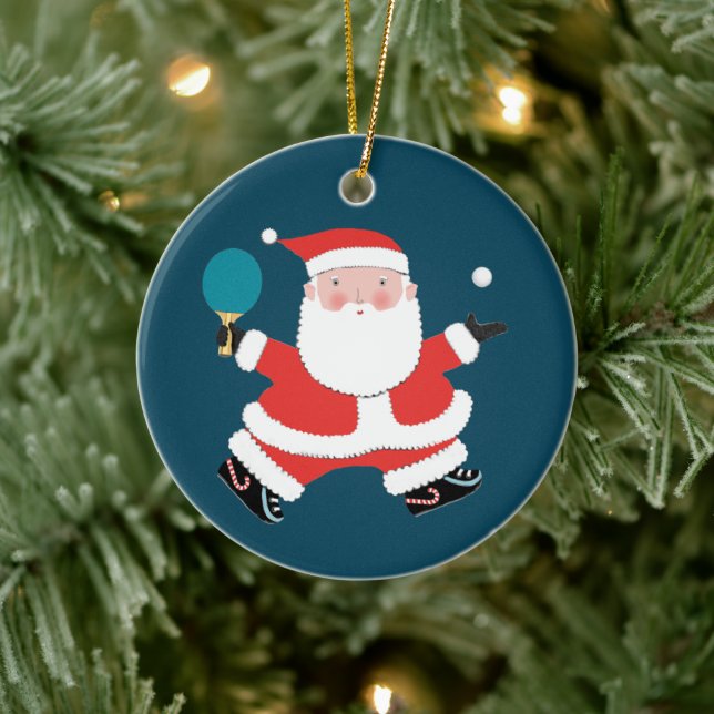 Personalisiertes Tischtennis-Urlaubspensum Keramik Ornament (Baum)