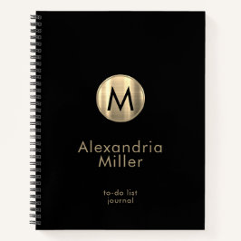 Personalisiertes To-Do-List-Journal-Schwarz Notizbuch