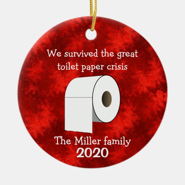 Personalisiertes Toilettenpapier Krisenverzierung Keramik Ornament (Vorne)