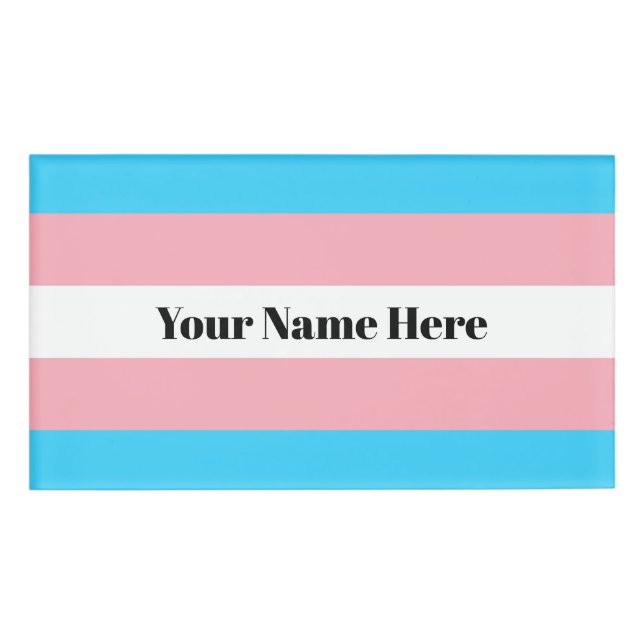 Personalisiertes Transgender-Flag Namenschild (Vorderseite)