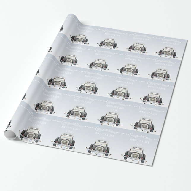 Personalisiertes trendiges Hochzeitszettel Geschenkpapier (Ungerollt)