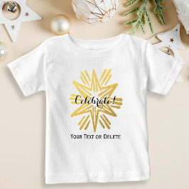 Personalisiertes Trendy Gold Festival Baby T-shirt