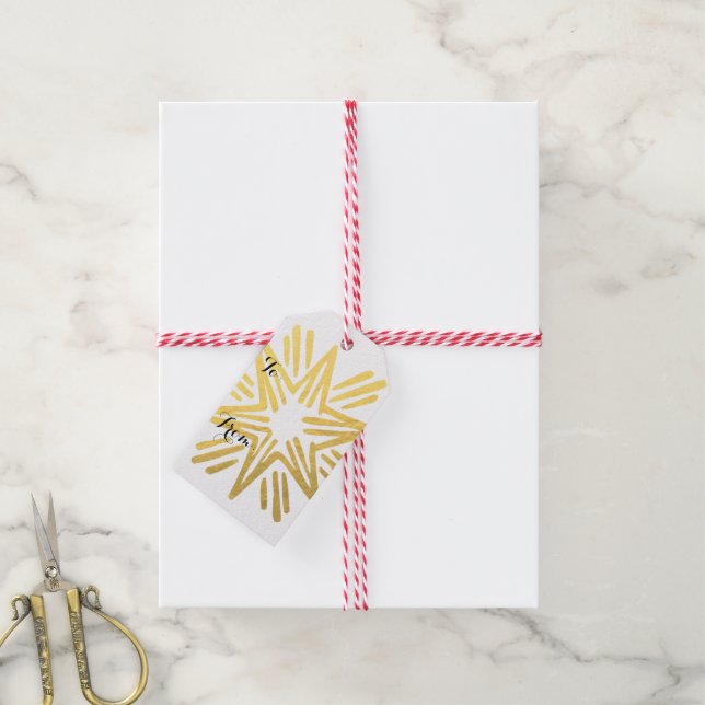 Personalisiertes Trendy Gold Festival Geschenkanhänger (Mit Garn)