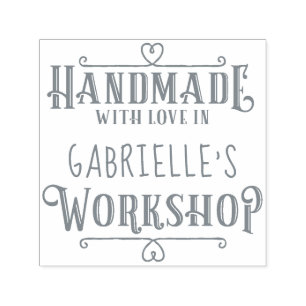 Personalisiertes Trendy handgemachtes mit Liebe in Permastempel