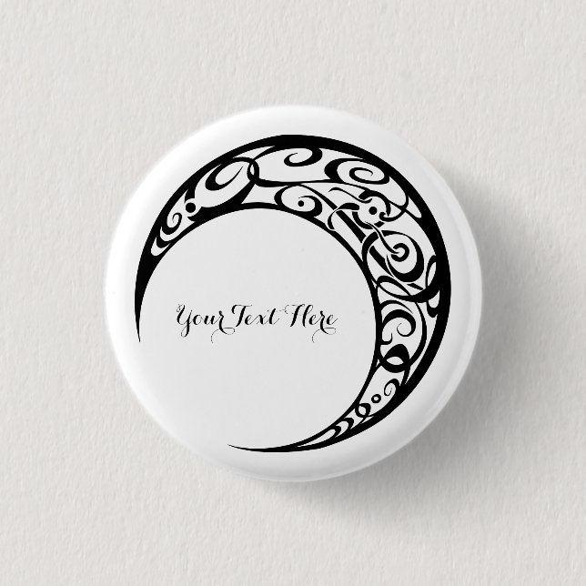 Personalisiertes Tribal Moon Symbol Button (Vorderseite)
