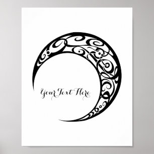 Personalisiertes Tribal Moon Symbol Poster