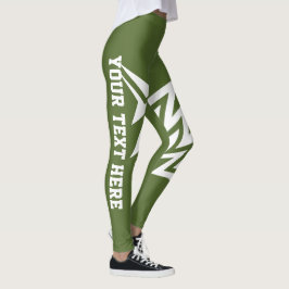 Personalisiertes tribalisches Stern-Design Oliven Leggings