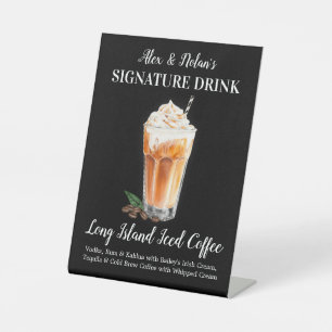 Personalisiertes Trinkschild Long Island Iced Coff Sockelschild
