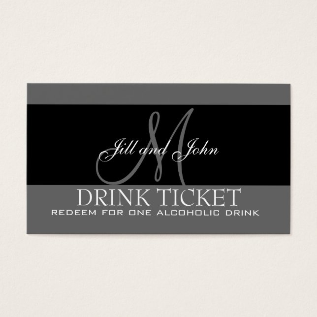 Personalisiertes Trinkticket für die Hochzeitsempf (Vorderseite)