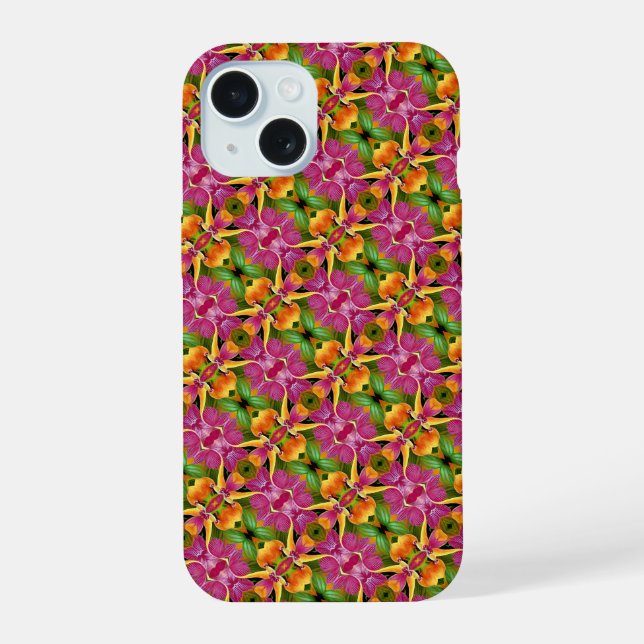 Personalisiertes Tropenparadies Boho Monogram iPhone 15 Hülle (Rückseite)