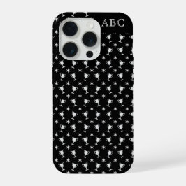 Personalisiertes Trophäenmuster schwarz iPhone 15 Pro Hülle