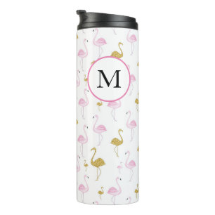 Personalisiertes Tropical Flamingo Travel Mug Thermosbecher