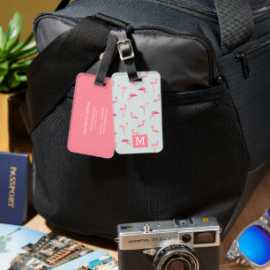 Personalisiertes tropisches Flamingo Gepäckanhänger