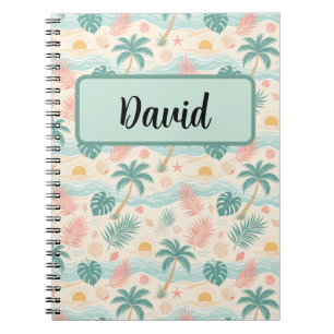 Personalisiertes tropisches Strandnotizbuch Notizblock