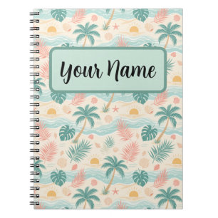 Personalisiertes tropisches Strandnotizbuch Notizblock