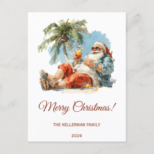 Personalisiertes tropisches Weihnachtsfest Feiertagspostkarte