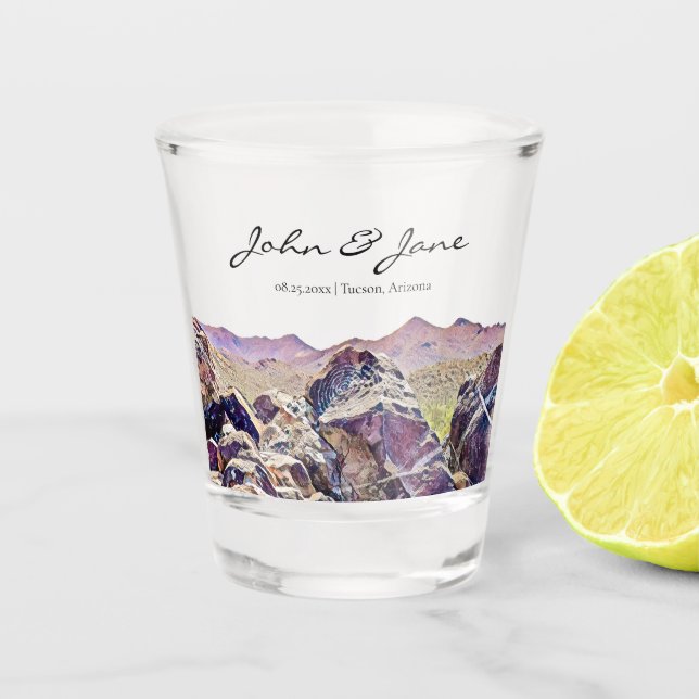 Personalisiertes Tucson Arizona Wüstenschussglas Schnapsglas (Vorderseite)