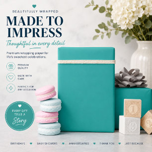 Personalisiertes türkisfarbenes Geschenkpapier