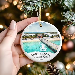 Personalisiertes Turks- und Caicos-Ornament Keramik Ornament