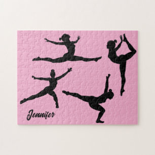 Personalisiertes Turnen ,Turnerin Silhouette rosa