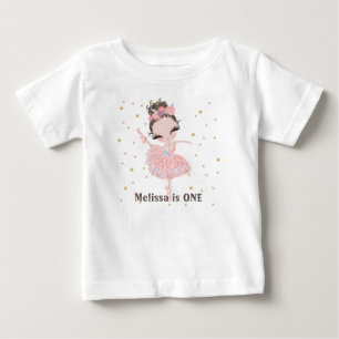 Personalisiertes Tutu Süße Ballerina Erste Geburts Baby T-shirt