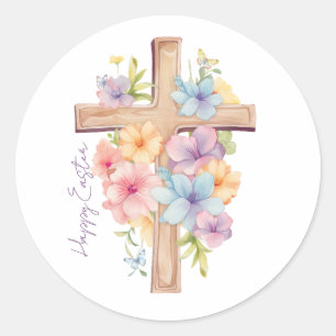 Personalisiertes Uferkreuz Runder Aufkleber