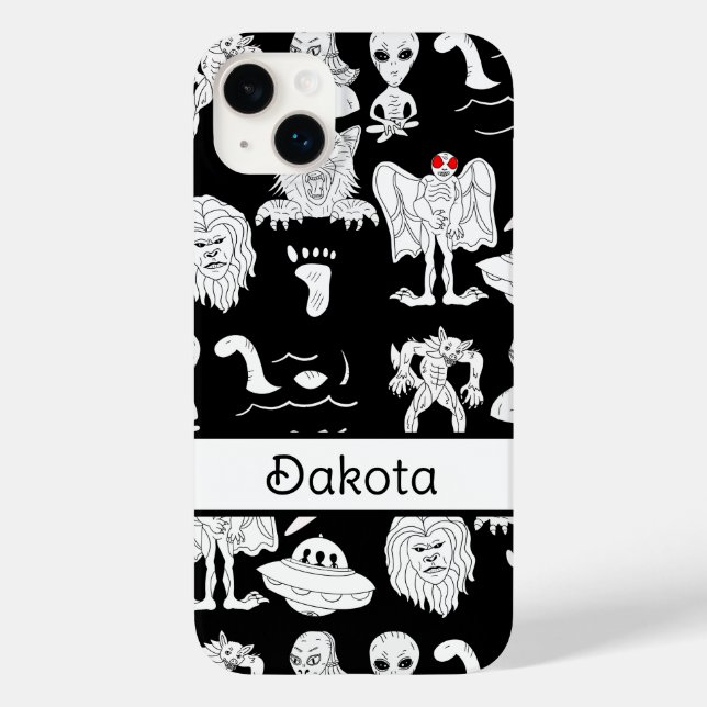 Personalisiertes UFO, Alien, Bigfoot Cryptid Case-Mate iPhone 14 Plus Hülle (Rückseite)