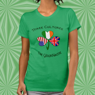 Personalisiertes UK Irland USA Shamrock Frauen- T-Shirt