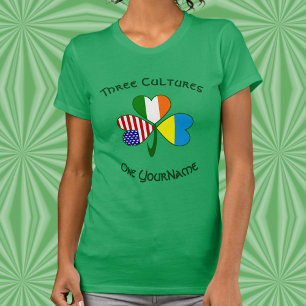 Personalisiertes Ukraine Irland USA Shamrock Damen T-Shirt