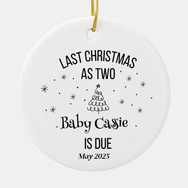 Personalisiertes Ultrasound 1. Weihnachtsfest Keramik Ornament (Vorne)