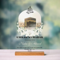 Personalisiertes Umrah Mubarak-Acrylschild