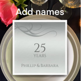 Personalisiertes und modernes Party zum 25-jährige Serviette