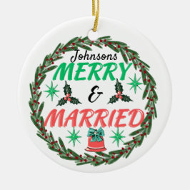 Personalisiertes und verheiratetes, verheiratetes keramik ornament