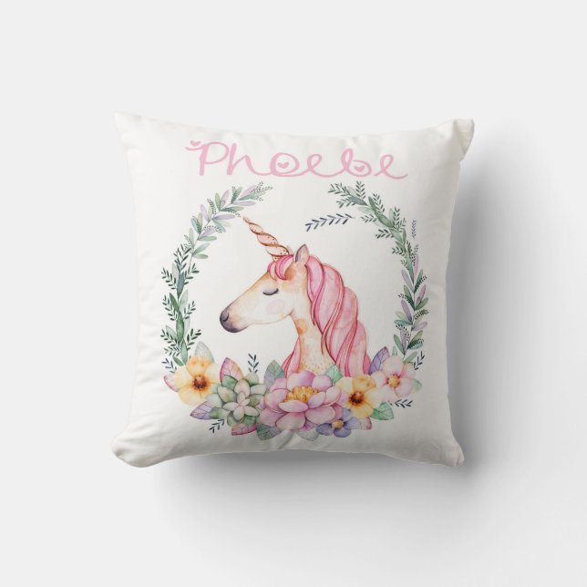 Personalisiertes Unicorn-Kissen Kissen (Vorderseite)