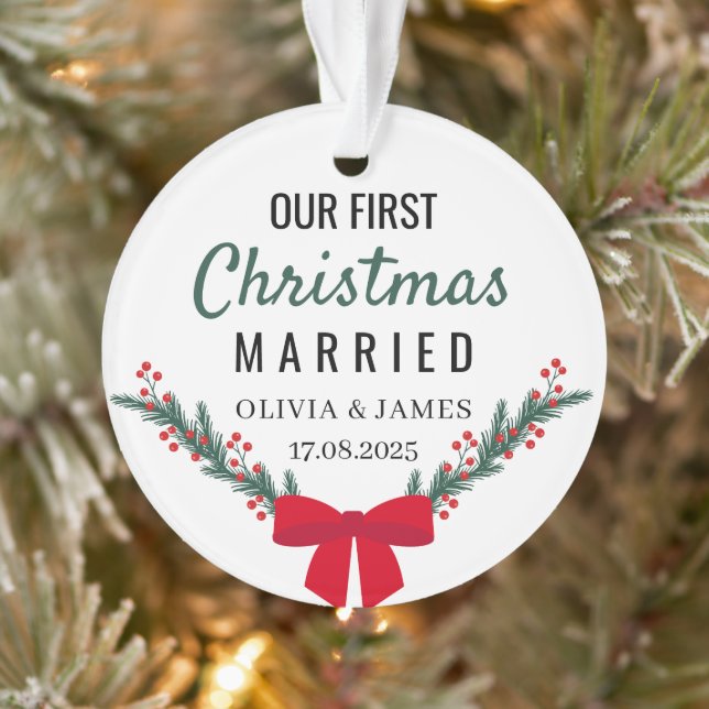 Personalisiertes Unser erstes Weihnachten Acryl-Or Ornament (Baum)