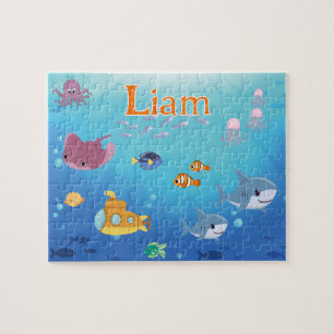 Personalisiertes Unter dem Meer Kindername-Puzzle