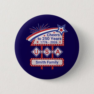 Personalisiertes USA 250 – Patriotisches Retro-Mar Button