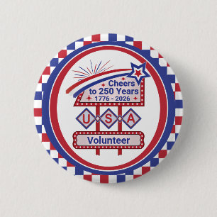 Personalisiertes USA 250 – Patriotisches Retro-Mar Button