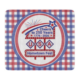 Personalisiertes USA 250 – Patriotisches Retro-Mar Schneidebrett