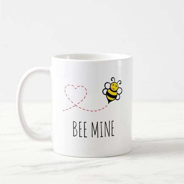 Personalisiertes Valentinangebot - Cartoon für Bie Kaffeetasse (Links)