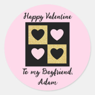personalisiertes Valentinspaar Runder Aufkleber