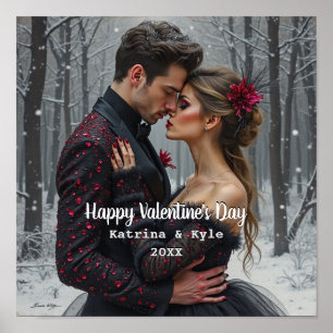 Personalisiertes Valentinstag-Foto & Name Poster