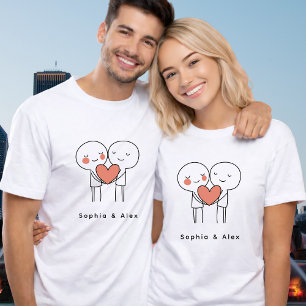 Personalisiertes Valentinstag-Paar-Matching T-Shirt