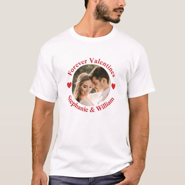 Personalisiertes Valentinstag Romantisches Foto T-Shirt (Vorderseite)